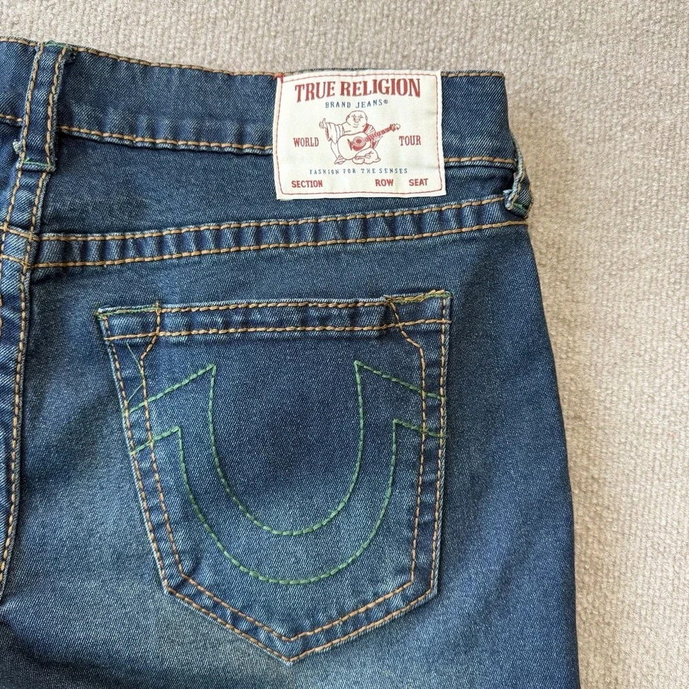 True Religion Ricky Relaxed Straight Men's Jeans Sz 36 Dark Wash Denim